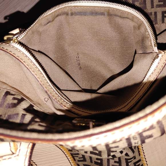 Fendi Zucchino Canvas Leather Tote Bag - Picture 5 of 16